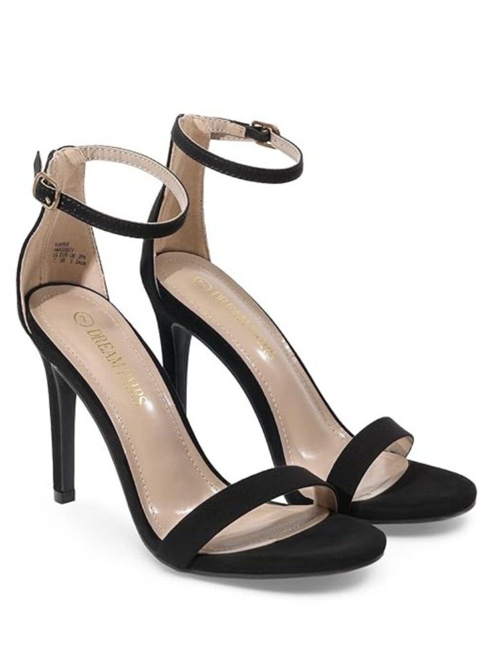 Dream Pairs High Heel Sandals Size 9 Black Open Toe Ankle Strap Women's - Picture 5 of 7